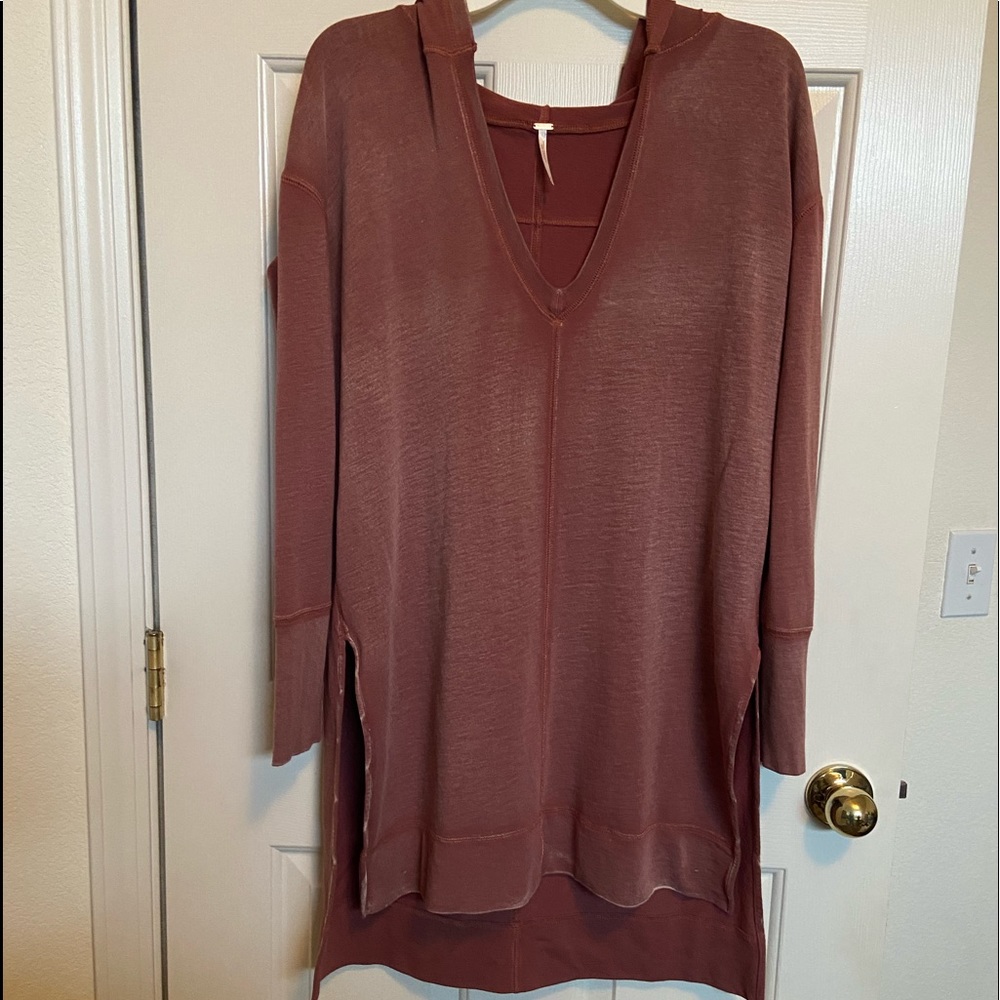 Free People V Neck Hoodie